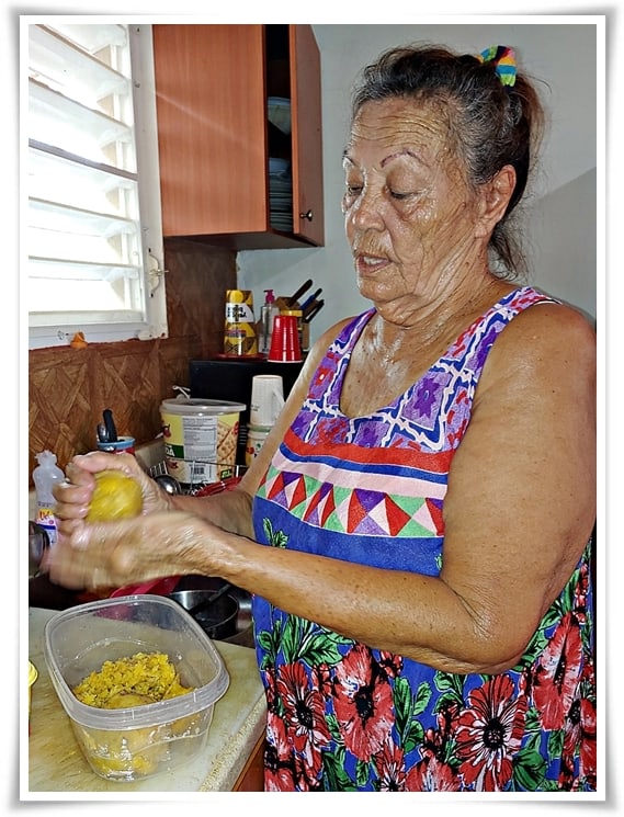 making mofongo in Lajas, Puerto Rico
